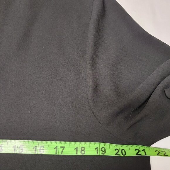 Black Long Sleeve V NeckLight Thin Blouse Top Size L - Picture 6 of 8